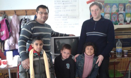 Donacion de tv al Club de ninios Raton Juan